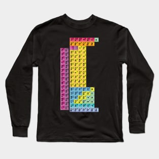 Sideways Simple Periodic Table Long Sleeve T-Shirt